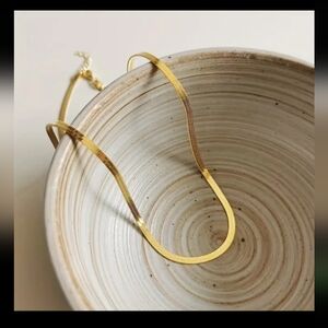 Gold Herringbone Necklace